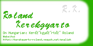 roland kerekgyarto business card